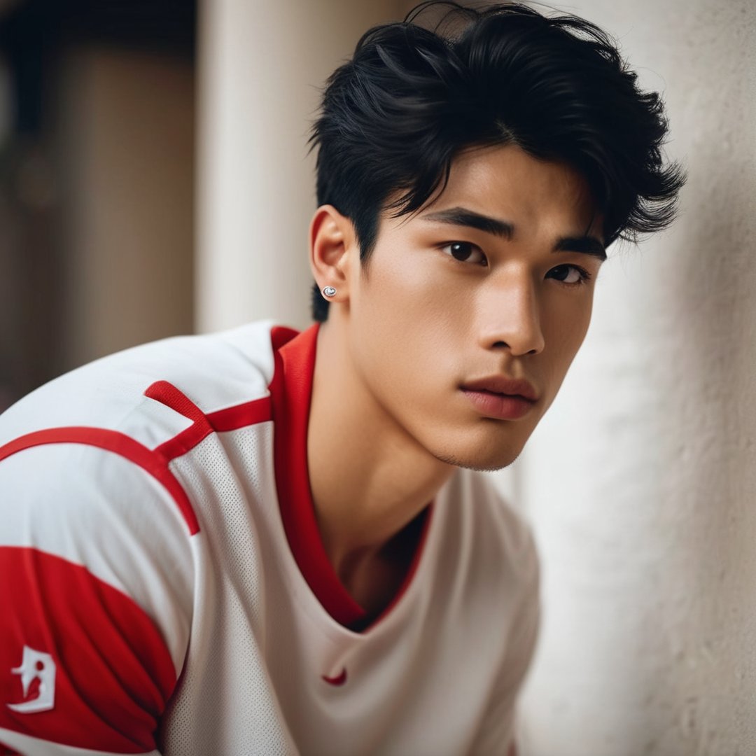 picture of a 20 years old boy, handsome, basketball player, sweaty, tattoos, wearing red basketball jersey, chicago bulls, NBA, caucasian, athlete, hot, thick eyebrows, varsity, stubble, scruffy hair, Chad, Damien Wang, GQ

8k, cinematic lighting, very dramatic, very artistic, soft aesthetic, innocent, realistic, masterpiece, Camera settings to capture such a vibrant and detailed image would likely include Canon EOS 5D Mark IV, Lens 85mm f/1.8, f/4.0, ISO 100, 1/500 sec,hdsrmr, cinema verite, film still, ((perfect anatomy): 1.5), best resolution, maximum quality, UHD, life with detail, analog, cinematic moviemaker style