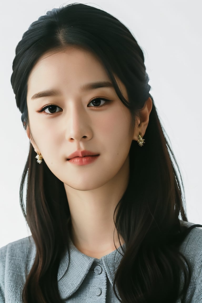 1girl, white background, slanted eyes,seoji