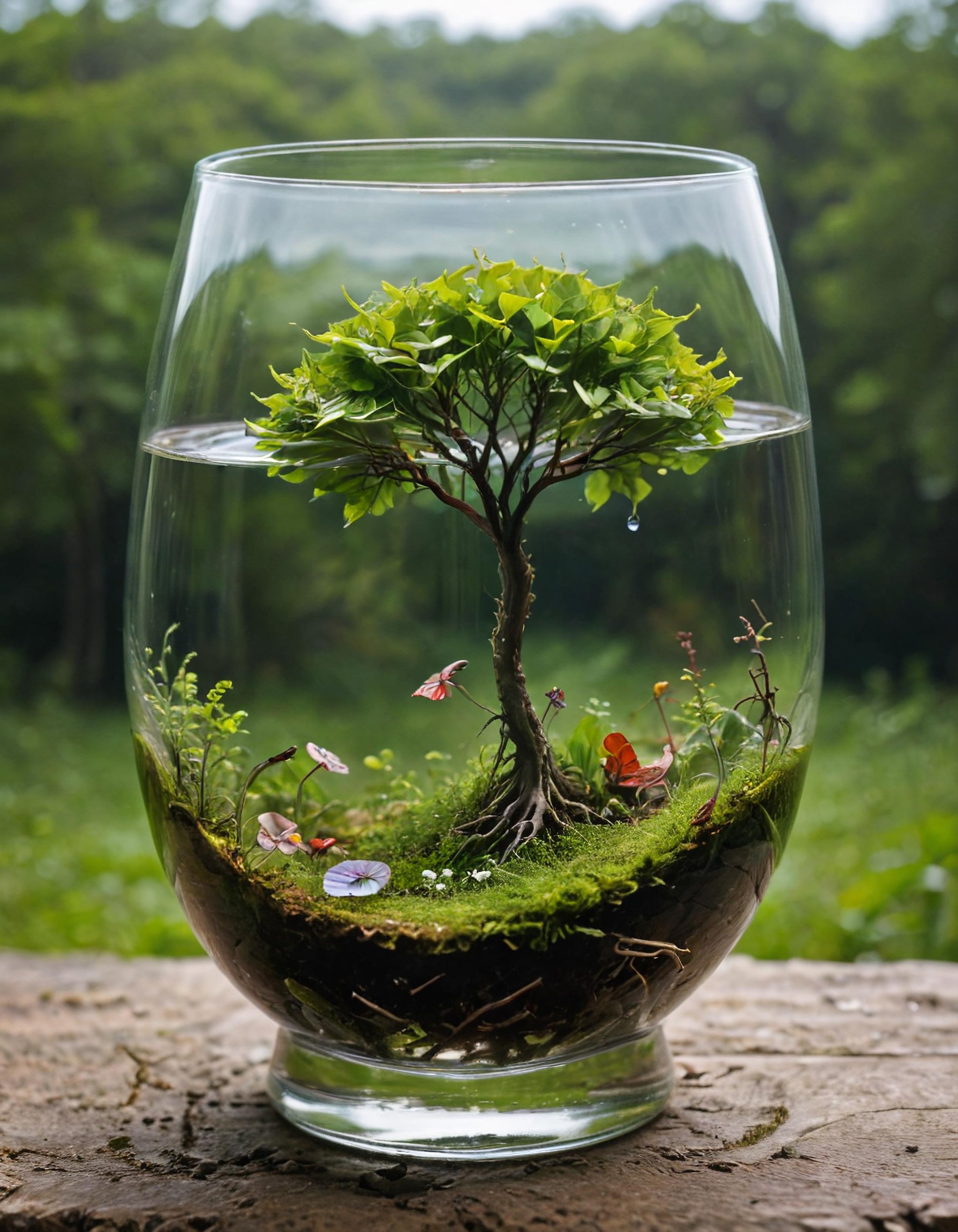 nature in a glass, surreal