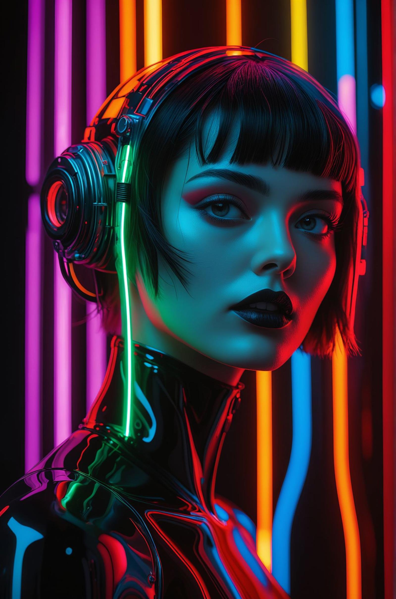 35mm surreal photography, black and neon , (masterpiece, award winning artwork)Trending on Artstation, many details, extreme detailed, creative,Wide range of colors, high Dynamic, best quality