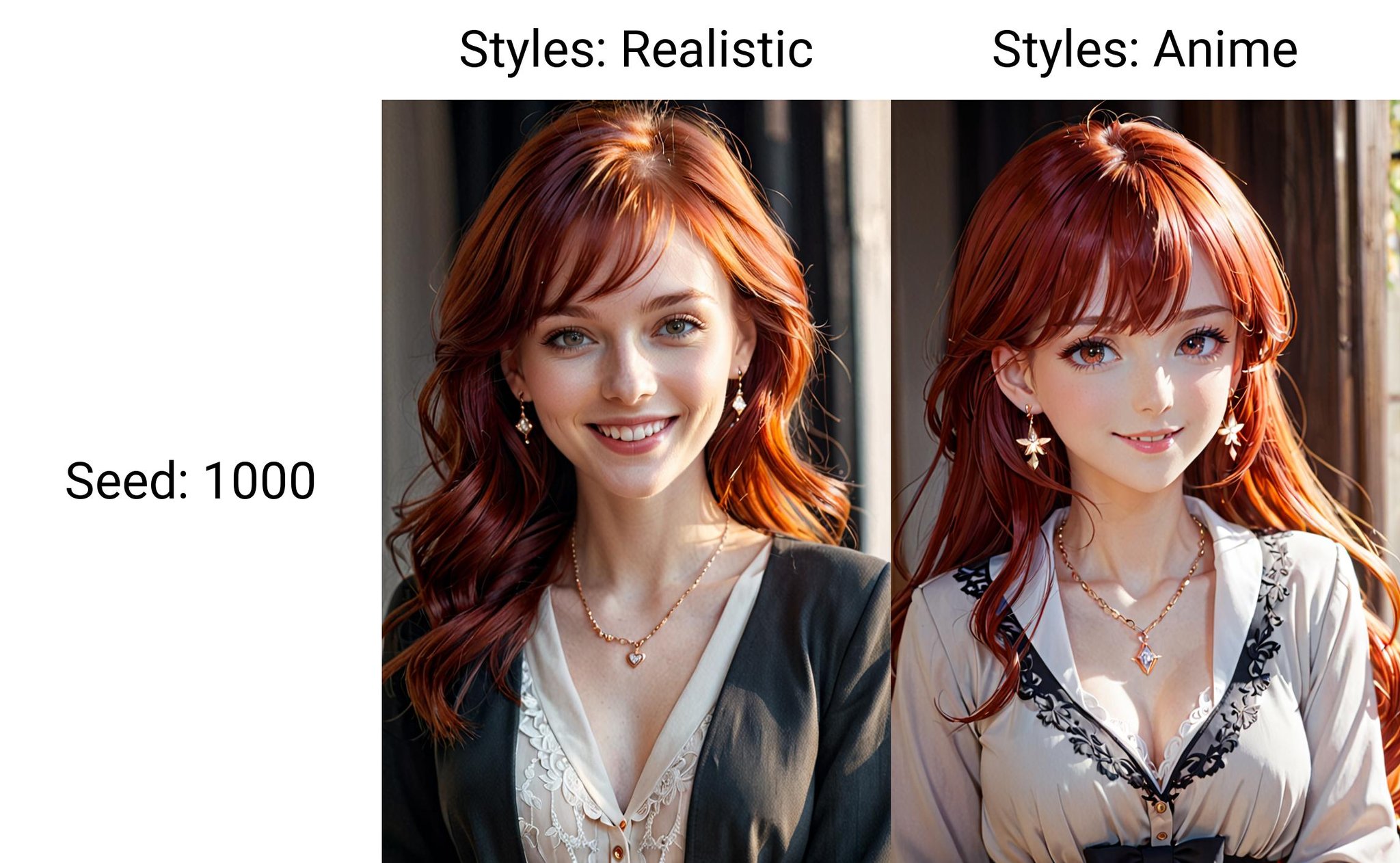 Beautiful, soft light, (beautiful and delicate eyes), very detailed, pale skin, big smile, (long hair), dreamy, medium chest, female 1, ((front shot)), bangs, fiery red hair, soft expression, elegant , bright smile, concept art, small necklace, small earrings, jewelry, shyness, dreamy soft image, skirt, shirt, jacket, color, photorealistic, realistic,(masterpiece:1.2), (best quality:1.2), ultra-detailed, best shadow, detailed background, high contrast, (best illumination, an extremely delicate and beautiful), ((cinematic light)), 8k,  very aesthetic,