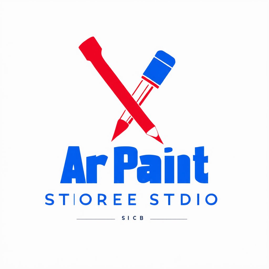 "a logo of art paint store studio with Cartoon pencil and brush crossed, white background, cornflowerblue, palevioletred foreground, minimalism, modern"