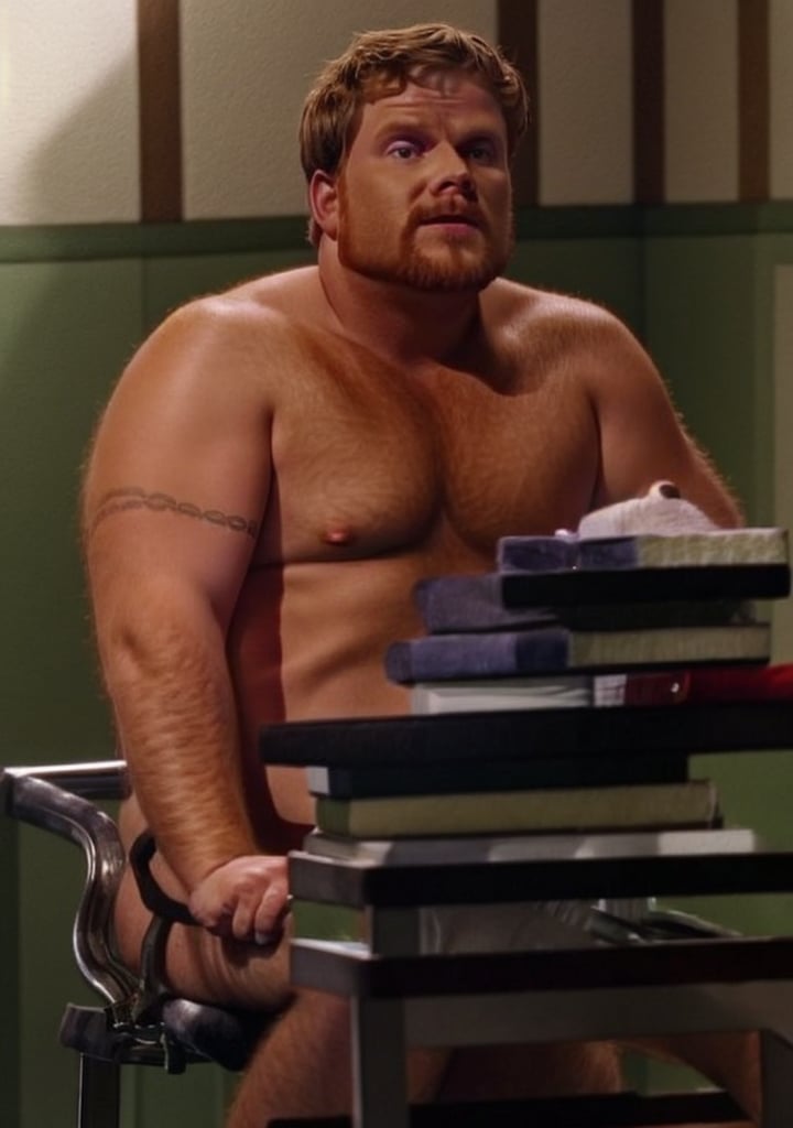 Malcolm Scott, a 35-year-old male with a chubby physique,(chubby face)