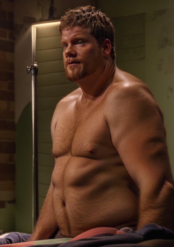 Malcolm Scott, a 35-year-old male with a chubby physique,(chubby face)