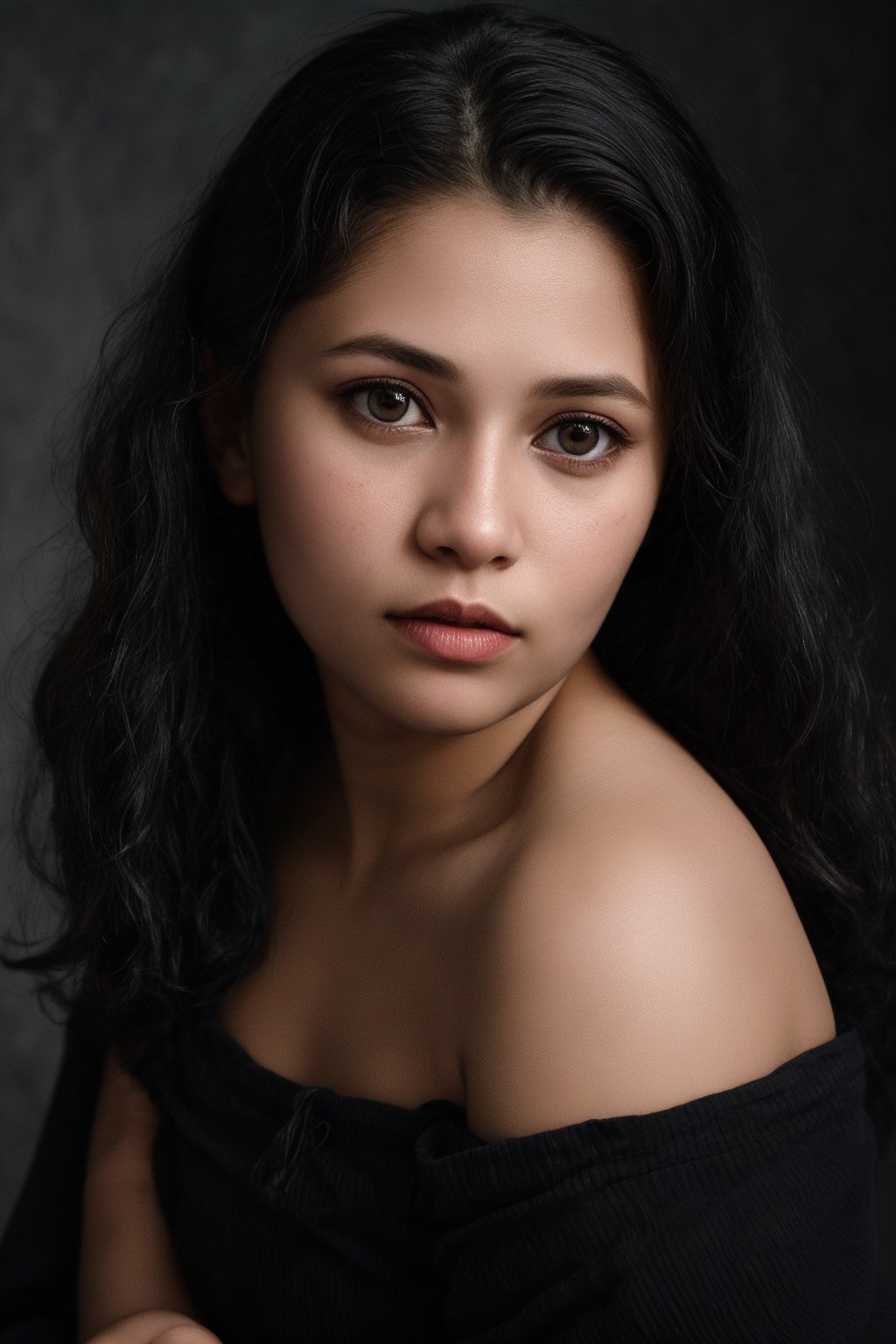 The image is a portrait of a woman, likely taken in a professional setting given the attire and makeup. The background is minimalistic to keep the focus on her. No further background story can be inferred from this image alone.