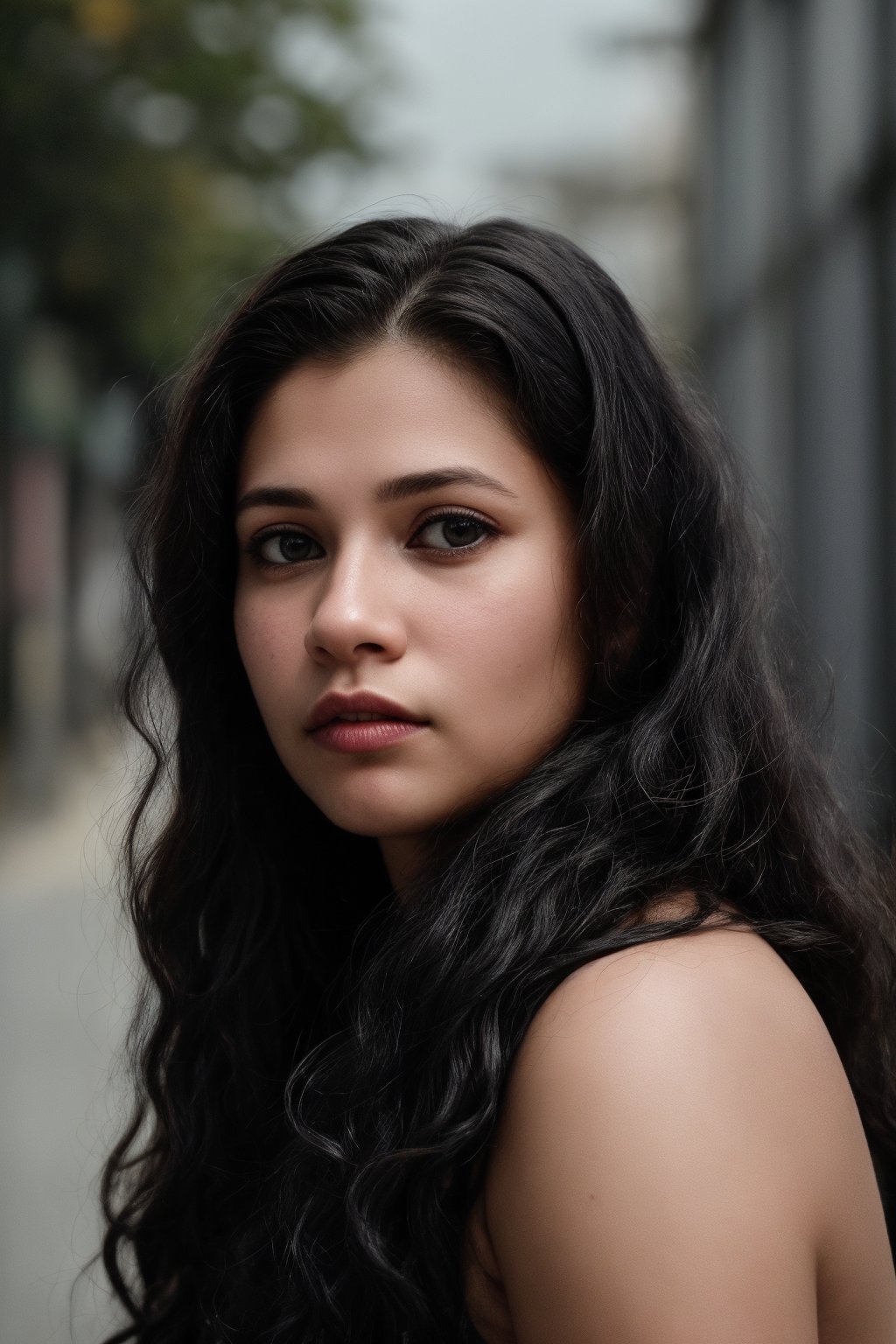 The image is a portrait of a woman, likely taken in a professional setting given the attire and makeup. The background is minimalistic to keep the focus on her. No further background story can be inferred from this image alone.