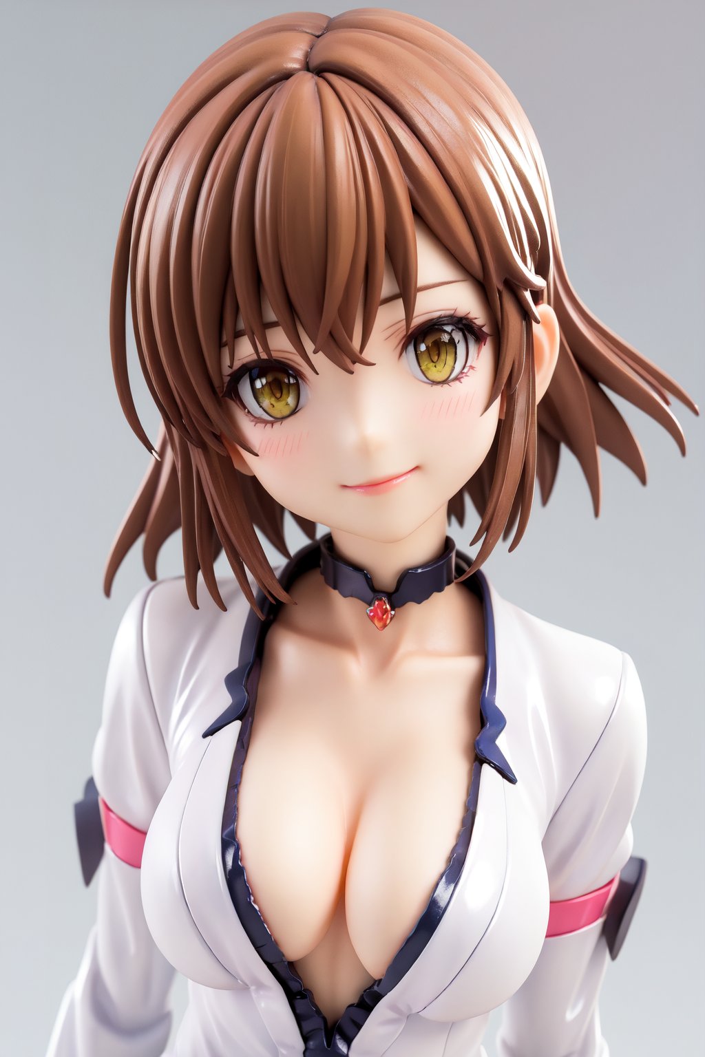 score_9_up, score_8_up,score_7_up,3D, head_tilt, small_smile,full-body_portrait, mikadopony, PVC,mecha musume, score_7_up, score_9_up,hibiki tachibana,short hair, hair ornament,brown-hair