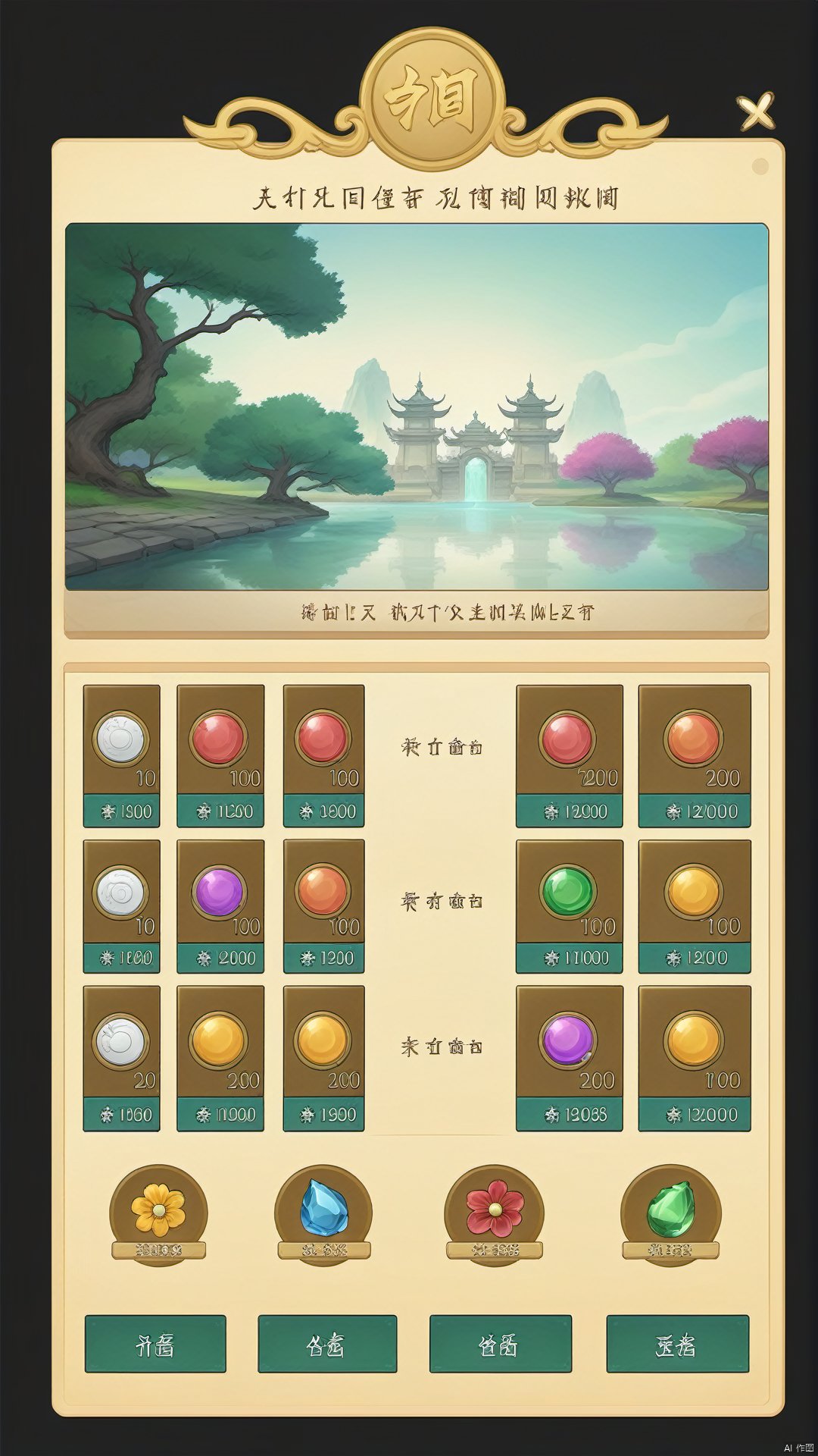 The background of the daily login bonus interface is the garden of an ancient courtyard, decorated with flowers and running water, creating a peaceful atmosphere. In the center is a calendar-style display board marking each day's rewards. The current login date is marked with eye-catching light effects, and rewards are displayed on the calendar with exquisite gift box icons. Below each gift box there is a detailed description of the reward and a claim button. There is a "Continuous Login Reward" sign at the top of the interface, which displays the player's current number of consecutive login days. There is a "Receive all rewards" button in the upper right corner, designed in the style of an ancient jade pendant. Click to receive all rewards with one click. There is a "Share Achievement" button at the bottom. Click to share login reward information to social platforms. The overall picture shows the sense of expectation and achievement of daily rewards