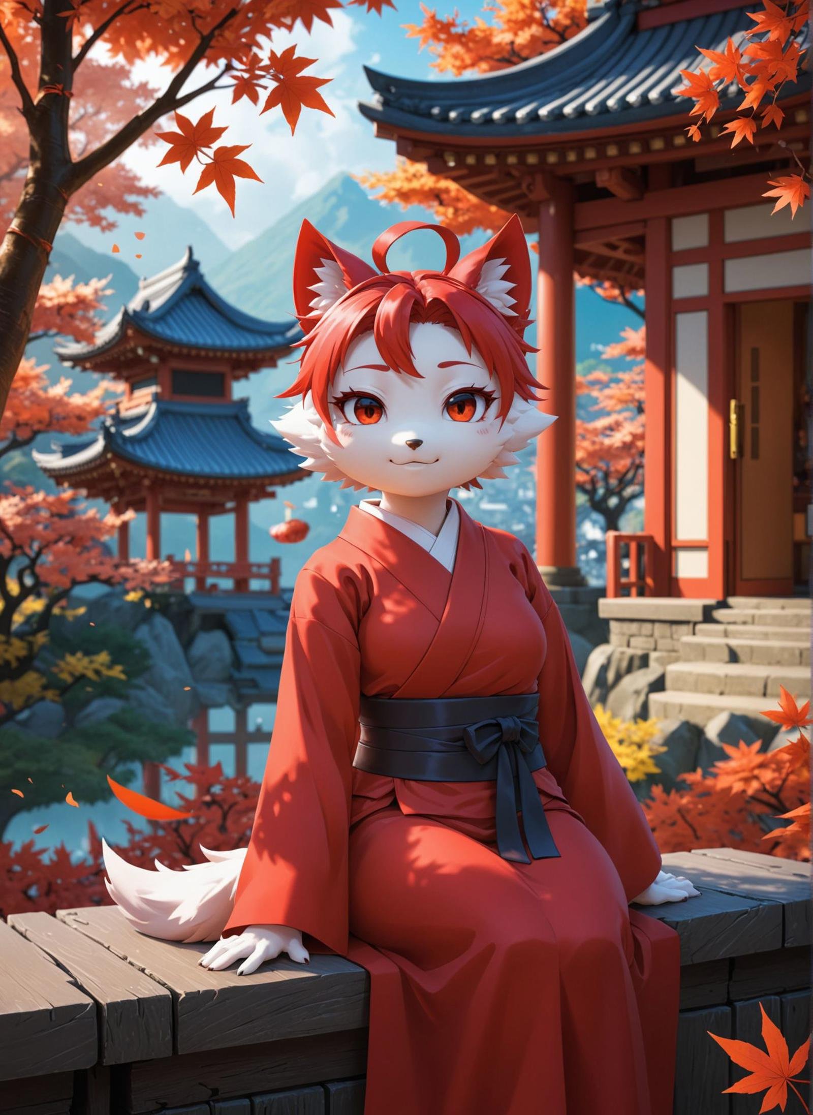 anthropomorphic momiji manjuu-animal, trending on artstation, theatrical, quality, Best quality, fantastic aesthetic, extremely rich detail, beautiful, inspired, professional fine composition, theatrical, ambient, dynamic background, contemporary fine detail, highly color focused