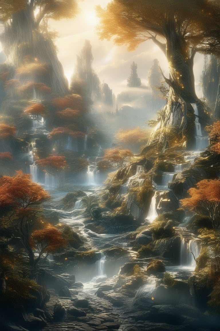 Create a high-definition, fantastical magical mystical landscape