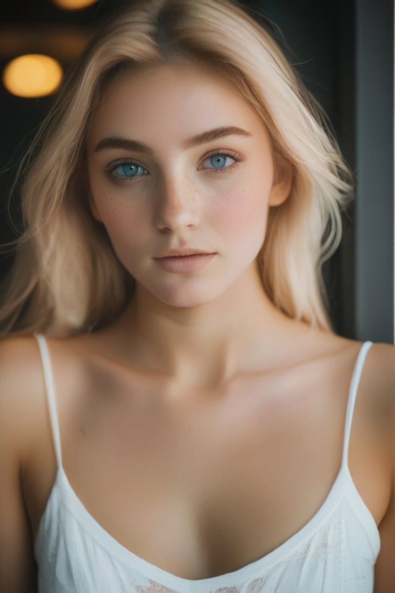 photo of beautiful age 18 girl, pastel hair, freckles sexy, beautiful, close up, young, dslr, 8k, 4k, ultrarealistic, realistic, natural skin, textured skin