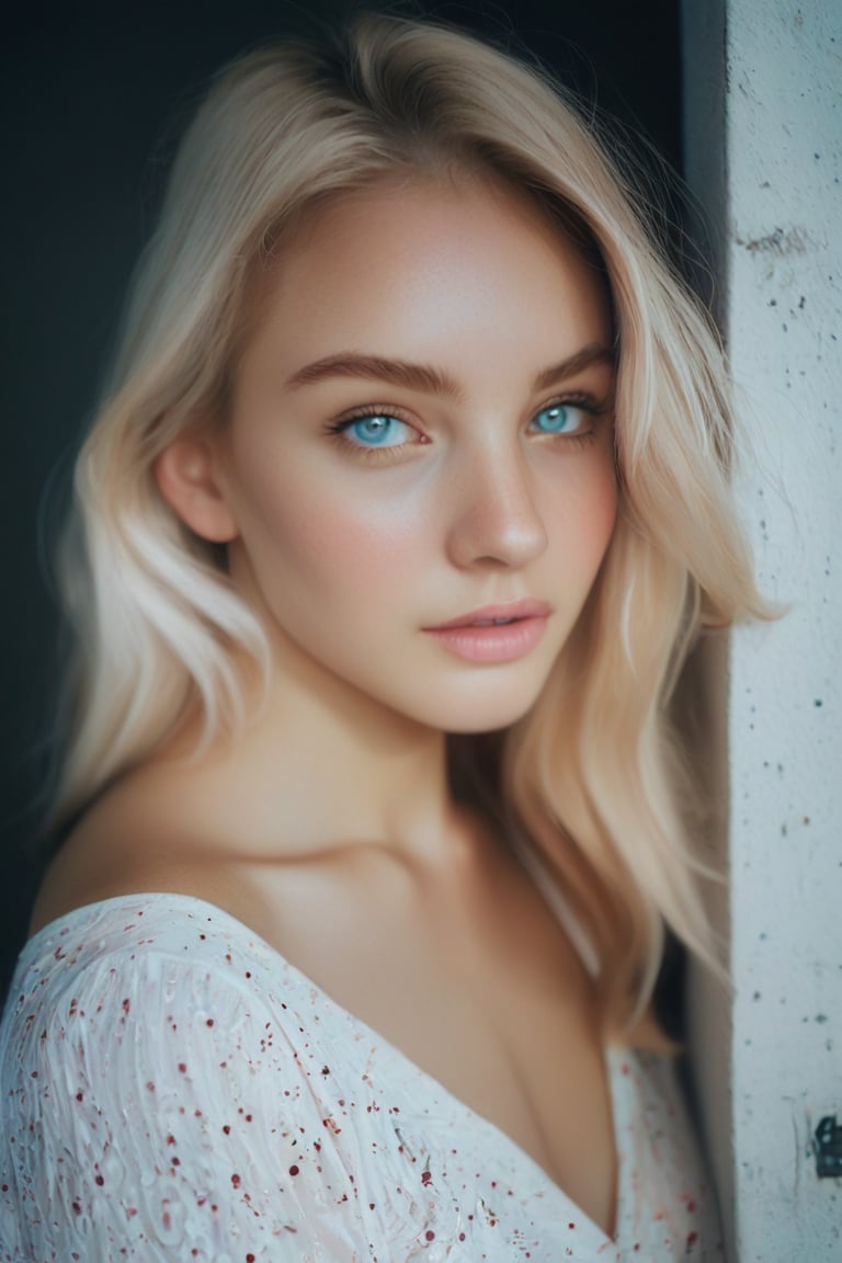 photo of beautiful age 18 girl, pastel hair, freckles sexy, beautiful, close up, young, dslr, 8k, 4k, ultrarealistic, realistic, natural skin, textured skin