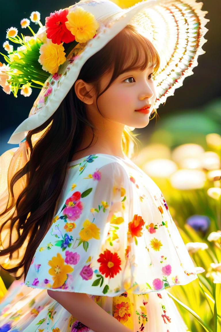 (extreme close up:1.4), (face focus:1.4),(side face:1.4)),(1girl surrounded by soft_light:1.4), (backlighting:1.4), (lighting),(flowing fabric:1.3), ((Floral_summer_dress:1.4),(Straw_hat:1.3)),
(masterpiece), realistic, HDR, highly detailed, 8k, raw photo,
ambient occlusion, natural, harmonious composition, warm tones, fine art photography,