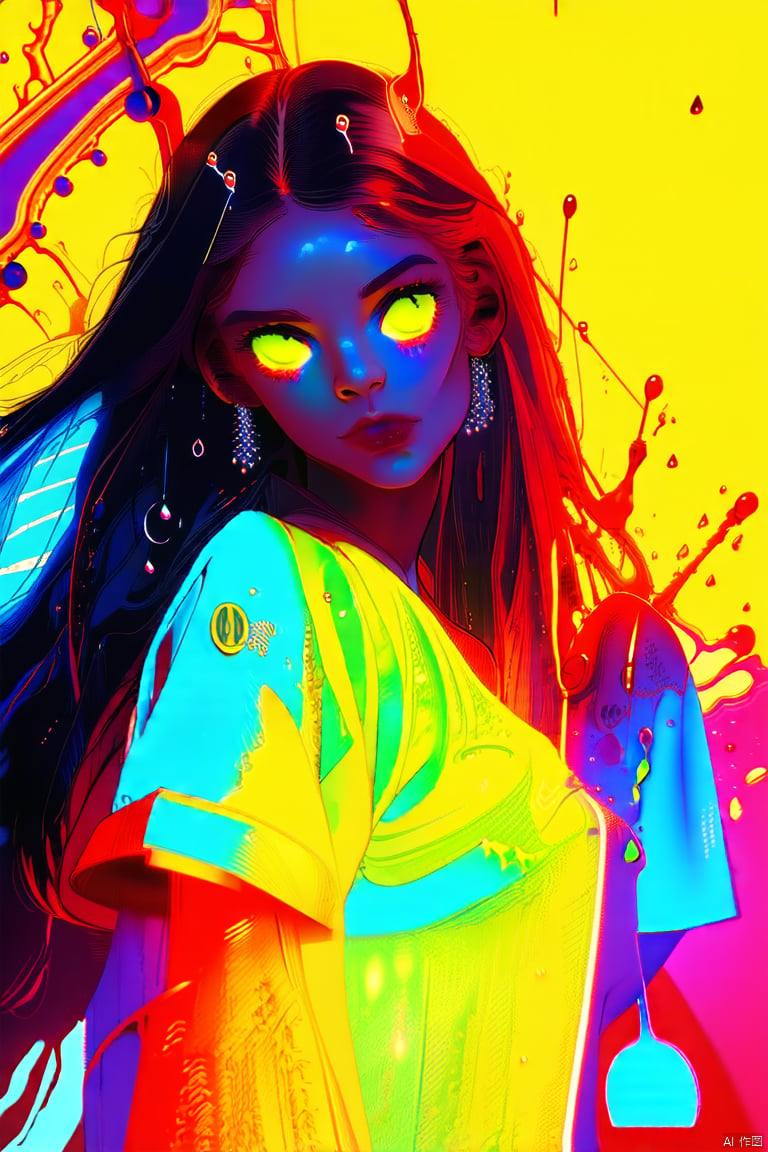 Cyberpunk,1girl,cyberpunk,neon lights,xxmixgirl,1girl wet tshirt water drops,splash detailed,surreal dramatic lighting shadow (lofi, analog),kodak film by Brandon Woelfel Ryan McGinle,