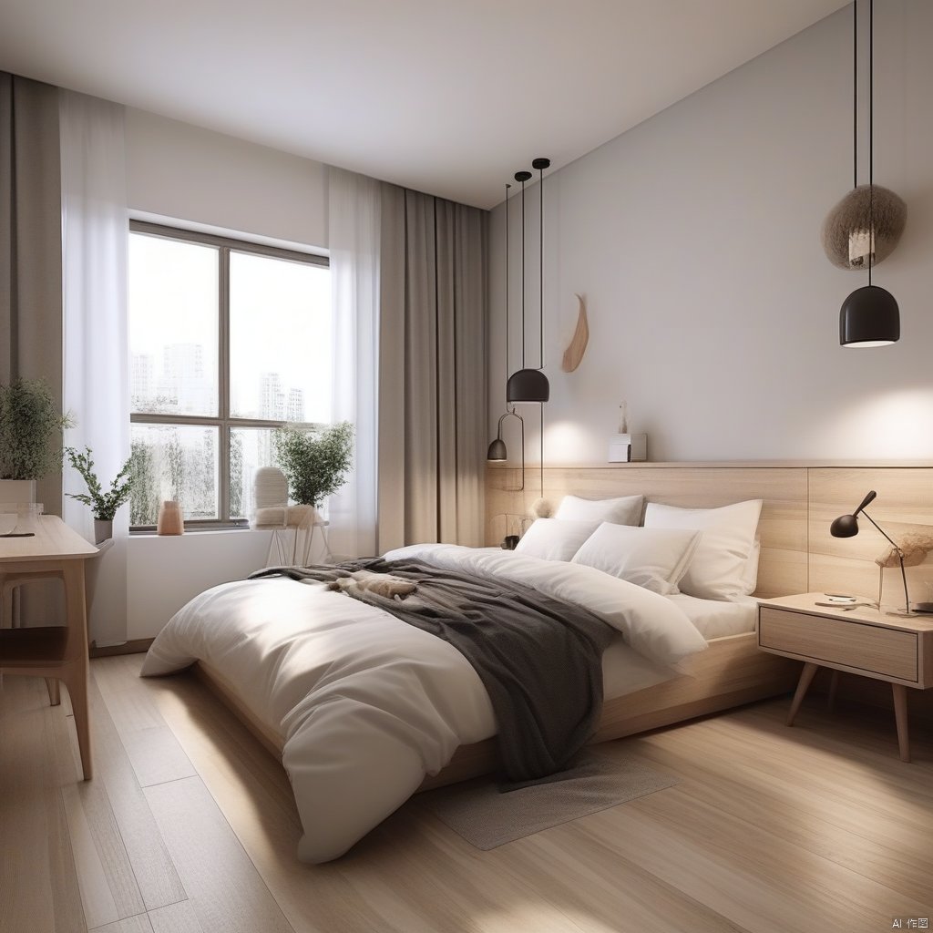 simple style,interior design,Twenty flat rooms,bedroom decoration design,Nordic style,8k resolution,