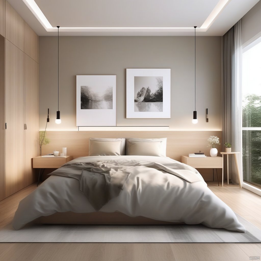 simple style,interior design,Twenty flat rooms,bedroom decoration design,Nordic style,8k resolution,