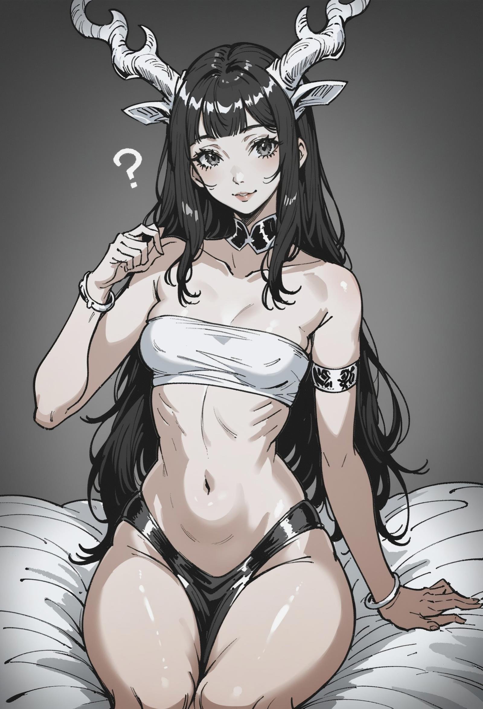 core_9, score_8_up, score_7_up, ultra detailed, Excellent quality, high resolution, close view, 1girl 5.4M ? bandeau 18k ? blunt bangs 251k ? bracelet 165k ? breasts 3.1M ? grey eyes 151k ? horns 406k ? jewelry 903k ? long hair 3.9M ? looking at viewer 2.9M ? navel 1.0M ? pelvic curtain 44k ? seiza 34k ? sitting 838k ? small breasts 443k ? solo 4.5M ? stomach 234k ? strapless 135k ? thighs 501k ? tube top 15k ? water 201k  <lora:pony\godiva_ghoul:1.0>