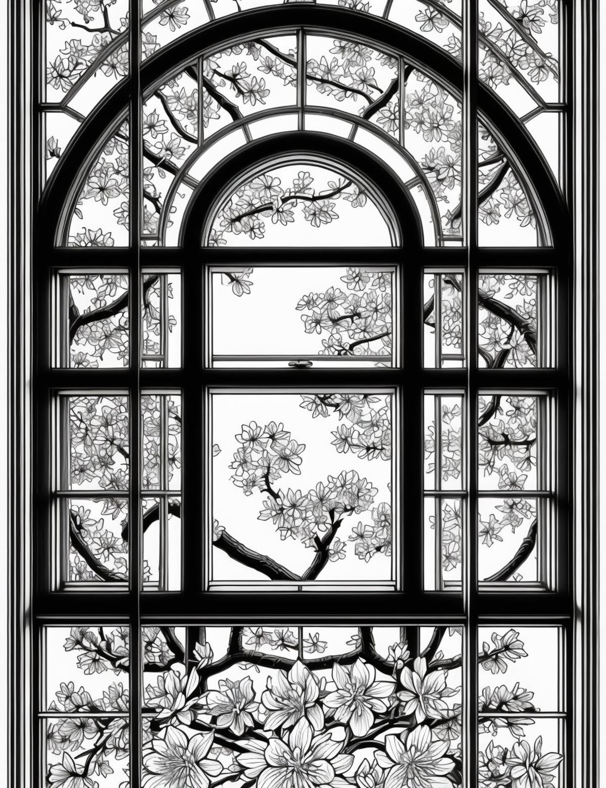 DonMS1mpl3Dr4w1ng  city park blossoming flower,transom window  <lora:DonMS1mpl3Dr4w1ng:1>