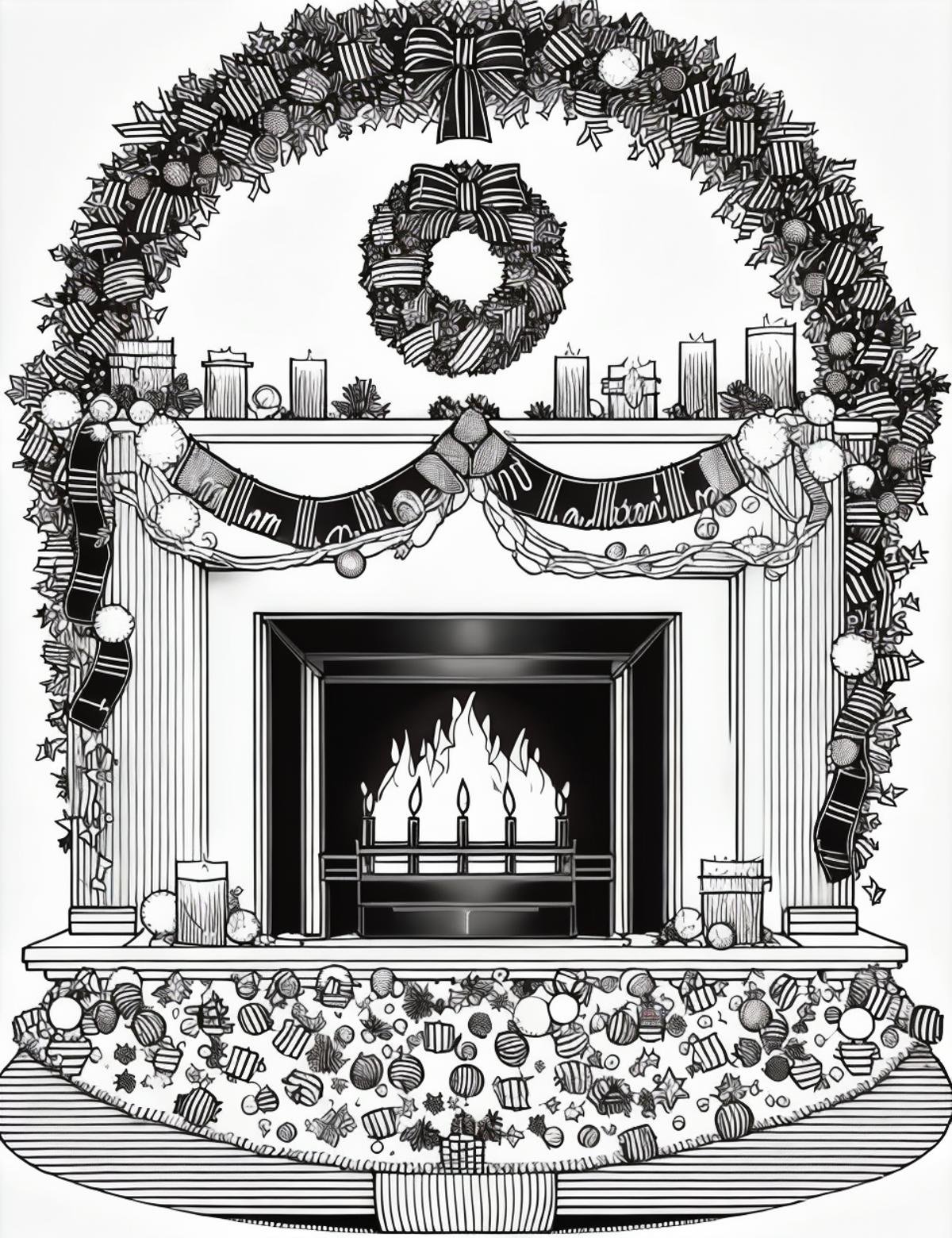 DonMS1mpl3Dr4w1ng fireplace and stockings art, tiny tim, mincemeat pie, overflowing with love and goodwill,reflective and grateful, led lights, wearing festive sweaters and hats  <lora:DonMS1mpl3Dr4w1ng:1>