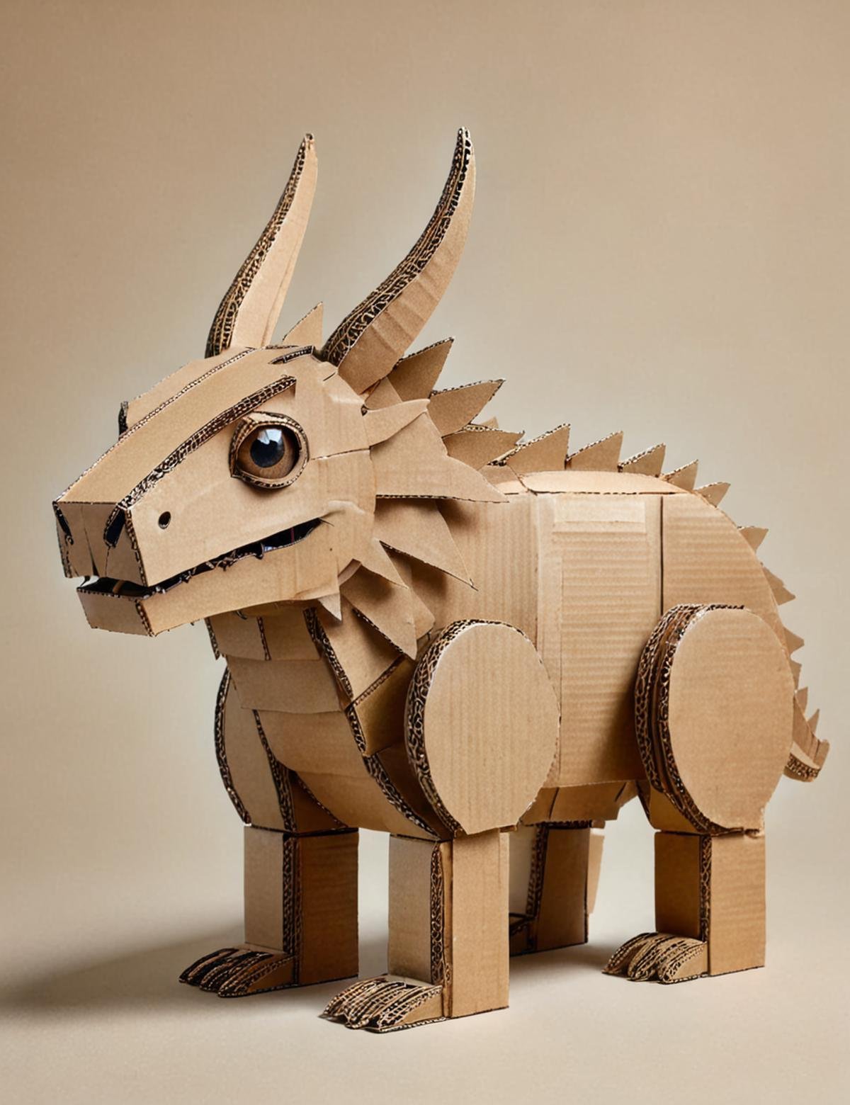 DonMC4rdB04rdXL cardboard, fusion of hodag,weasel,brain-o-mats  <lora:DonMC4rdB04rdXL:1.0>