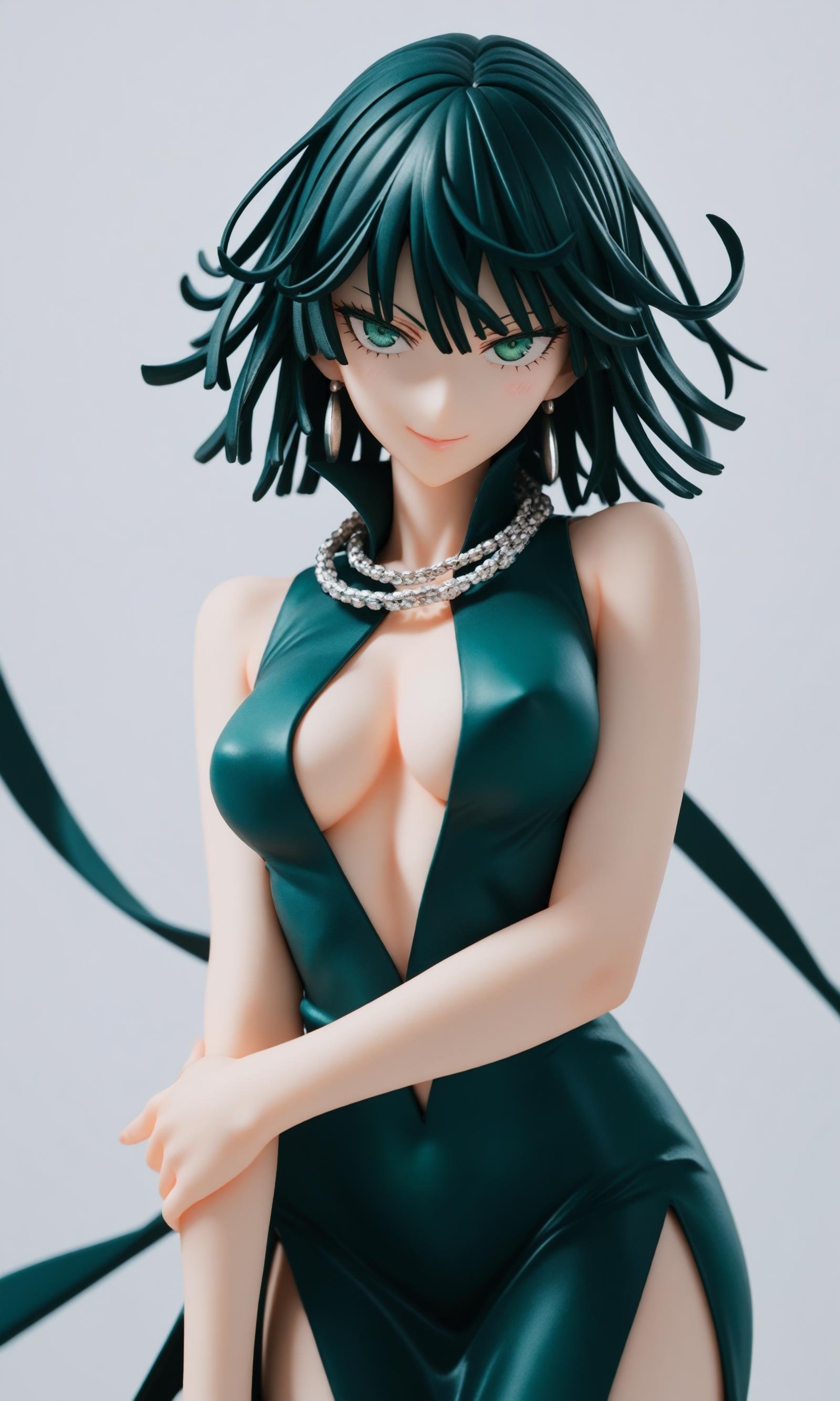 score_9,score_8_up,score_7_up,source_anime,1girl,solo,fubuki \(one-punch man\),seductive smile,sexy dress,center opening,