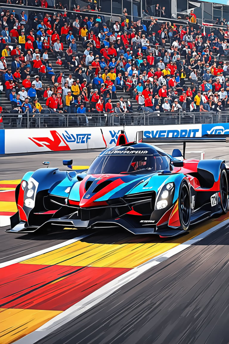 A high-energy digital artwork of a futuristic racing event, with sleek, high-speed vehicles on a neon-lit track, the crowd cheering, and the racers in dynamic poses, conveying the excitement and innovation of future sports. ,photography, Natural geographic photo, Hyper-realistic, 16k resolution, (masterpiece, award winning artwork), many details, extreme detailed, full of details, Wide range of colors, high Dynamic, OverallDetailXL,
