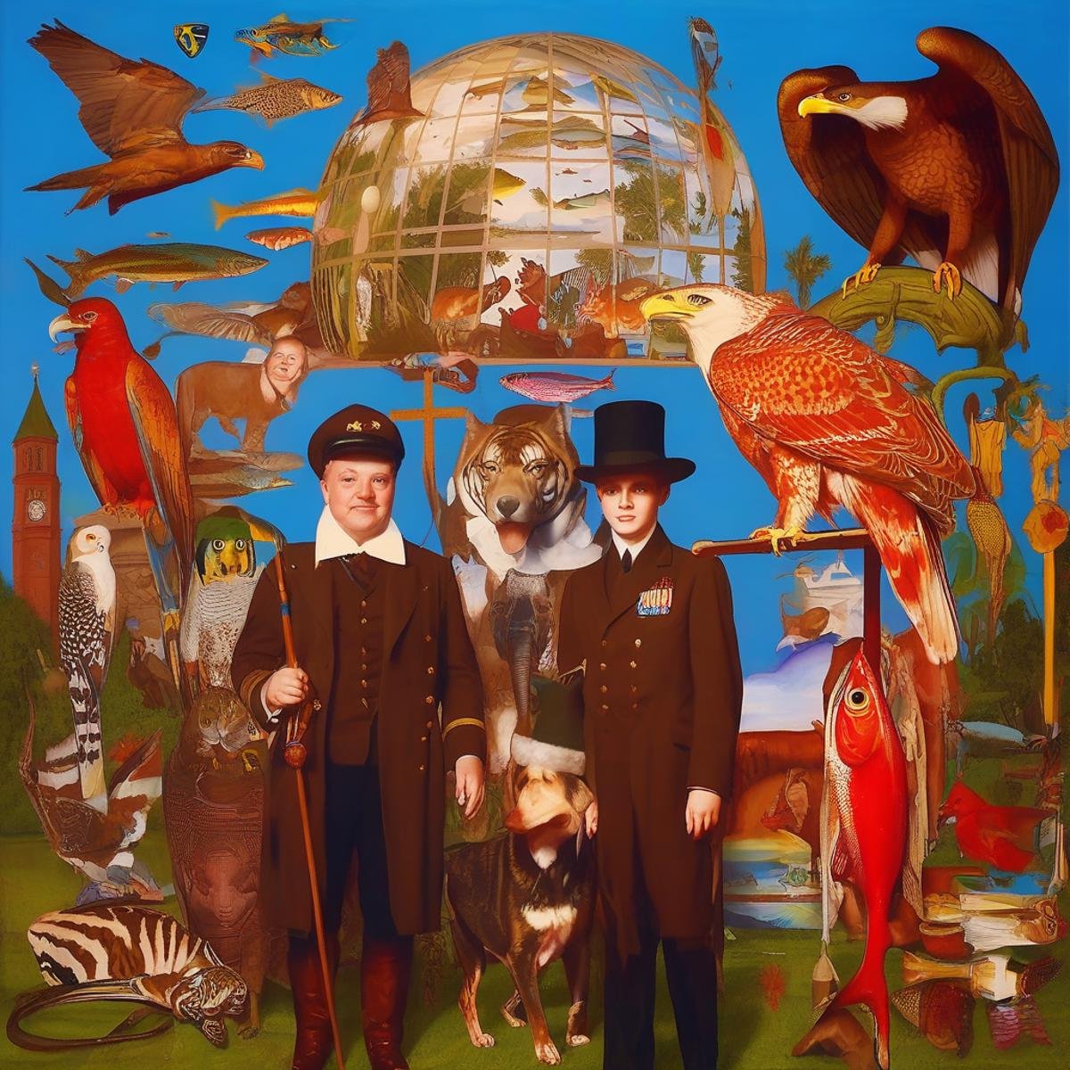 mwilks, fish, cross, tentacles, hat, eagle, 6+boys, elephant, nature, painting (object), spacecraft, 2boys, pencil