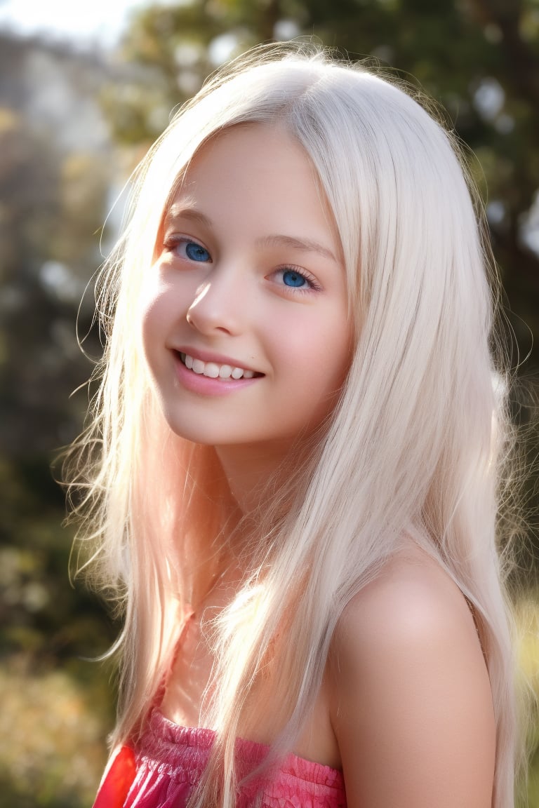 High detaild images sharpness, beautiful face, masterpiece, 8k, HDR, hyperrealistic, Masterpiece, photorealistic, RAW photo, best quality, (sharp:1),high-resolution photograph, Full body view of  11 yo little tween girl, tween girl, white hair, smiling face, blue eyes, blush, blushed, blushing, pale white skin,slender girl, beautiful face, masterpiece, 8k, HDR, hyperrealistic, beautiful face, perfect body, happy, smile, fun, childish hippie wear, wearing only a Hippie dress, smile, petite, lolicon, cute, sweet, pov, stunning use of shadows, in the syle of crisp lines and forms, UHD, shot on a Sony A7III --ar 1:2 --style raw --stylize 250,csr style,High detaild images sharpness, beautiful face, masterpiece, 8k, HDR, hyperrealistic,  photorealistic, RAW photo, best quality,tween girl body by David Dubnitskiy,Detailedface