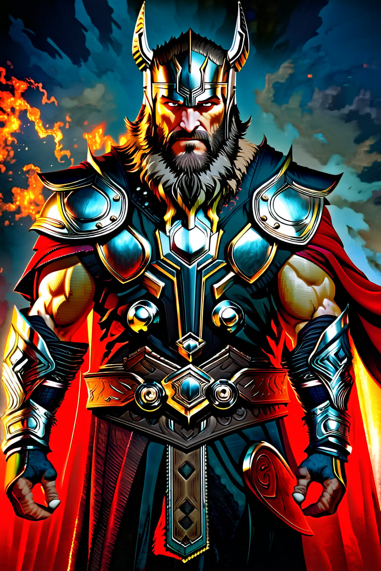 Thor is portrayed by an indian. Full body, (best quality, 4K, 8K, high-resolution, masterpiece), ultra-detailed, realistic, photorealistic, intricate design, vibrant colors, detailed facial expression, otherworldly appearance, glowing elements, complex patterns, high contrast, dynamic lighting, cinematic composition, high detail, high resolution.
