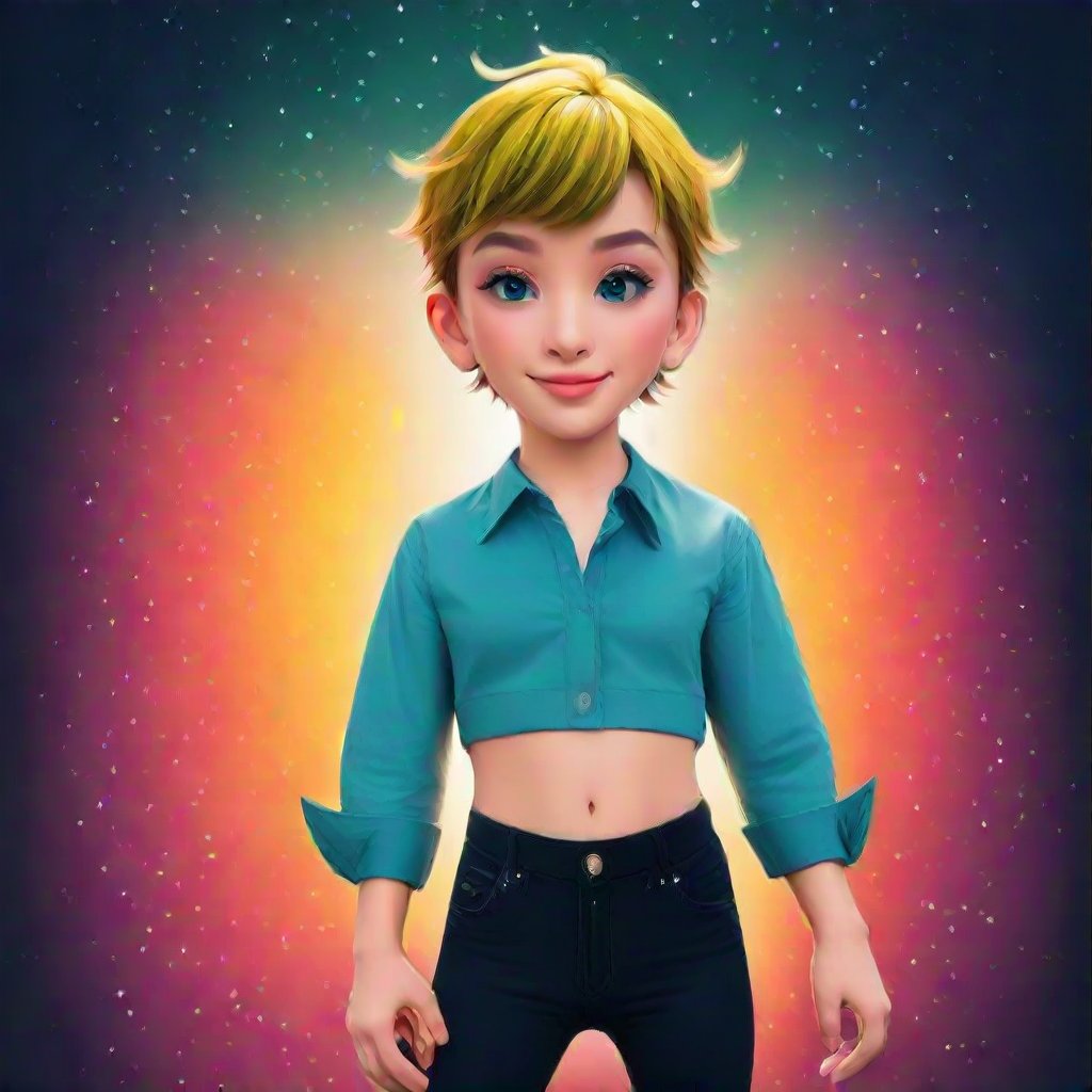 A high-quality masterpiece featuring a boy, rendered in the iconic style of a famous US cartoon movie. The boy is vibrantly colored, with expressive eyes and a dynamic pose, set against a detailed, animated background. The lighting is bright and cheerful, emphasizing the lively atmosphere of the scene. The composition is carefully balanced, capturing the essence of a beloved animated character, known for its widespread popularity in American cinema.