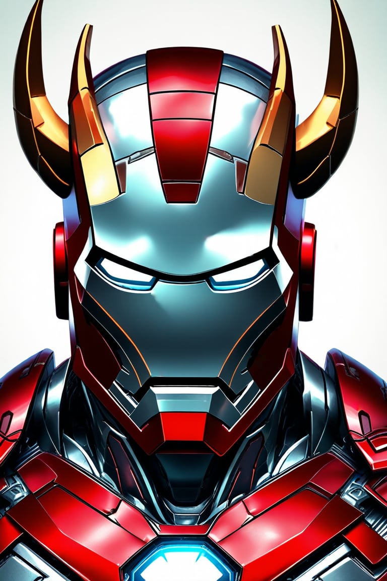 Inspired by the Japanese oni mask, this iron man superhero iteration features a menacing yet powerful presence. The intricate design showcases metallic features reminiscent of Iron Man's suit, fused with traditional oni mask elements like sharp horns and fierce expressions. This digital illustration captivates with its vibrant colors and attention to detail, radiating a sense of strength and mystique.





