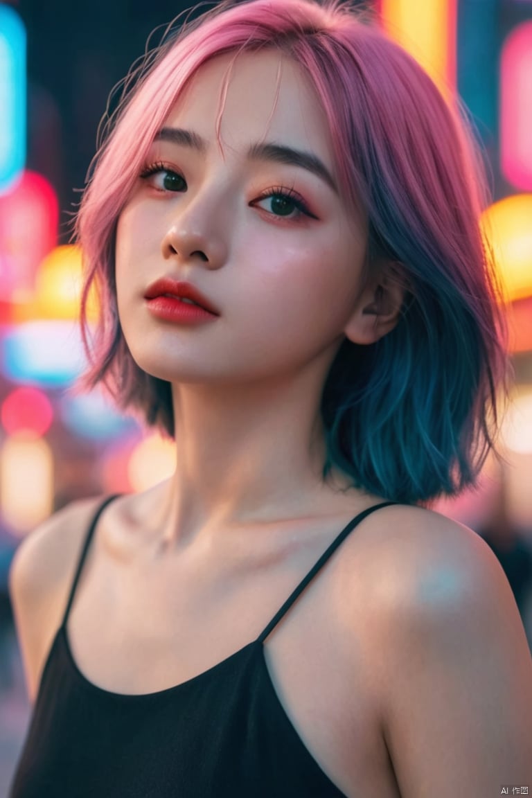 (8K, original photo, Reality:1.25) ,( Lip Gloss, eyelash, Glossy, shiny skin, best quality, Ultra-high resolution, Depth of Field, Chromatic Aberration, Corrosive, Wide-angle light, Natural shadows, Korean Idol),upper_body