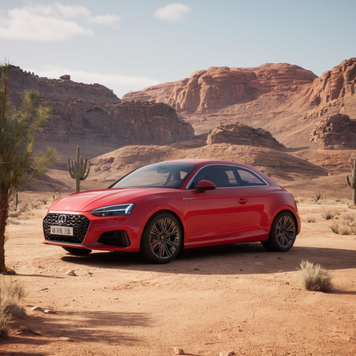 cinematic film still of  <lora:Unreal Engine style:1>An Unreal Engine image of a red car parked in a desert area,outdoors,tree,no humans,ground vehicle,motor vehicle,car,vehicle focus,sports car , realistic, realism, photorealism, hyperrealism, hyperrealistic, realistic, sharp, detailed, cinematography style, film light style, movie still,  professional photography, artistic, perfection, contrast, cinematic, filmic, high quality photo,  8k quality, colorful, photography style, 3D computer graphics, Blender, 3ds Max, Maya, Cinema 4D, ZBrush, AutoCAD, LightWave 3D, Adobe Dimension, virtual reality, 3d, different people, different characters, Unreal Engine style, shallow depth of field, vignette, highly detailed, high budget, bokeh, cinemascope, moody, epic, gorgeous, film grain, grainy