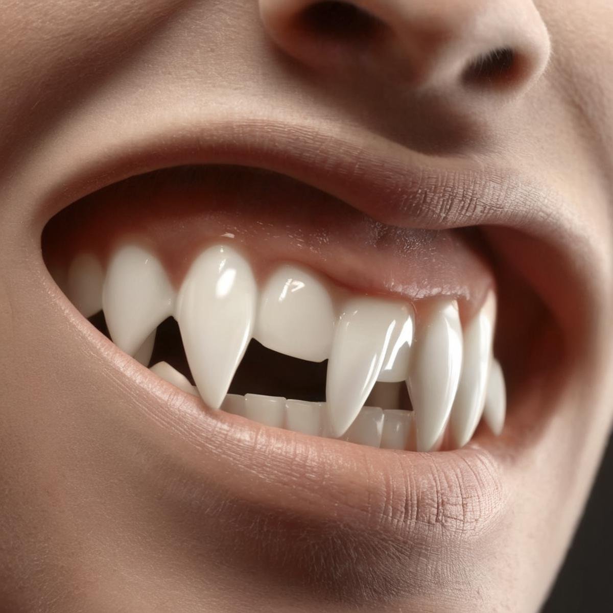 professional 3d model of Diffused Light fill light <lora:vampire fangs teeth:1.5>  vampire fangs teeth, octane render, highly detailed, volumetric, dramatic lighting