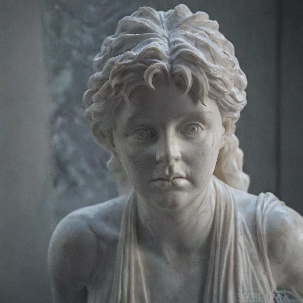 UHD, 4k, ultra detailed, cinematic, a photograph of  <lora:perfection style:0.3> <lora:sculpture v2:0.9> <lora:Amy Peterson:1>Marble sculpture statue of a Amy Peterson, epic, beautiful lighting, inpsiring