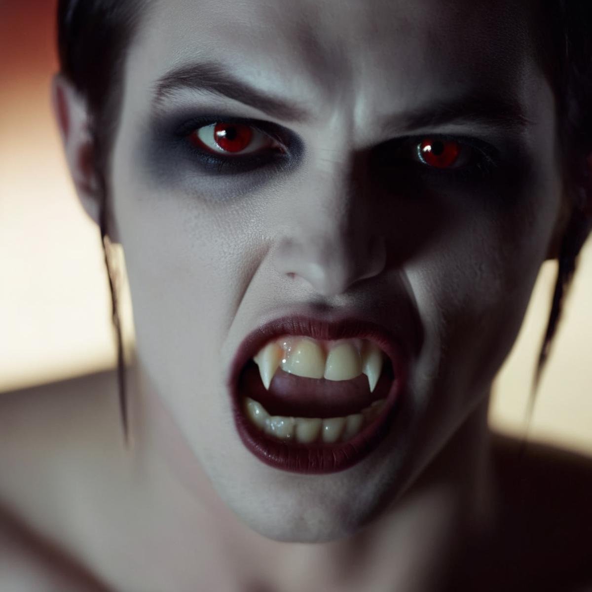 cinematic film still of  <lora:64_vampire fangs teeth:1>a vampire is posing naked for playboy cinematic vampire fangs teeth, shallow depth of field, vignette, highly detailed, high budget, bokeh, cinemascope, moody, epic, gorgeous, film grain, grainy