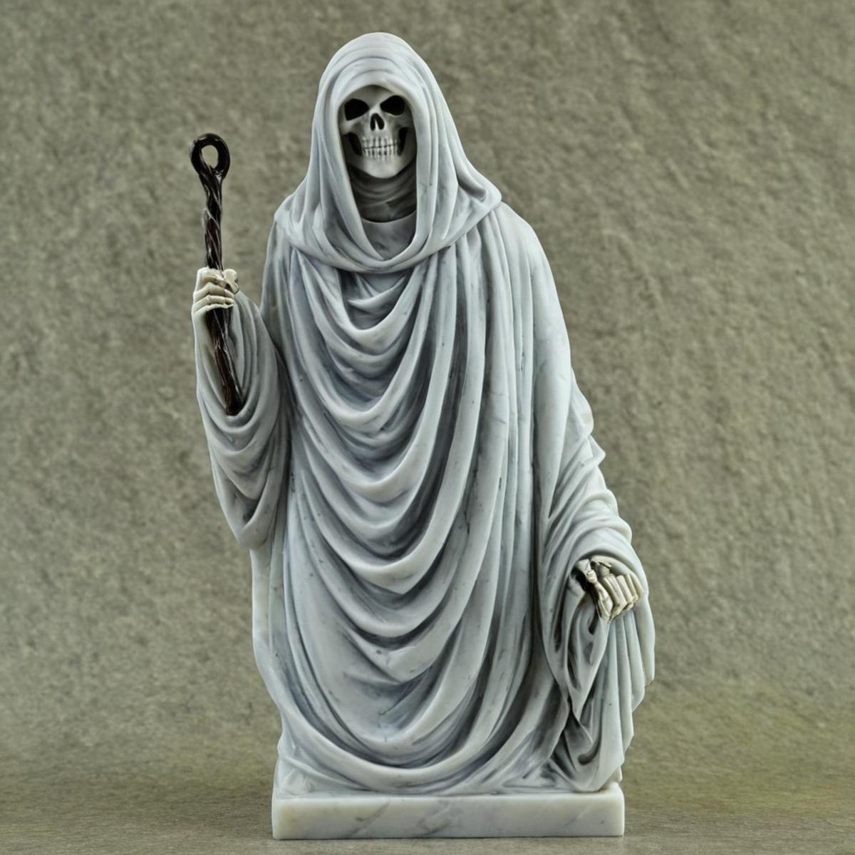 <lora:perfection style:0.3> perfection style<lora:sculpture v3:0.9>Marble sculpture Grim Reaper style <lora:Grim Reaper style:1>