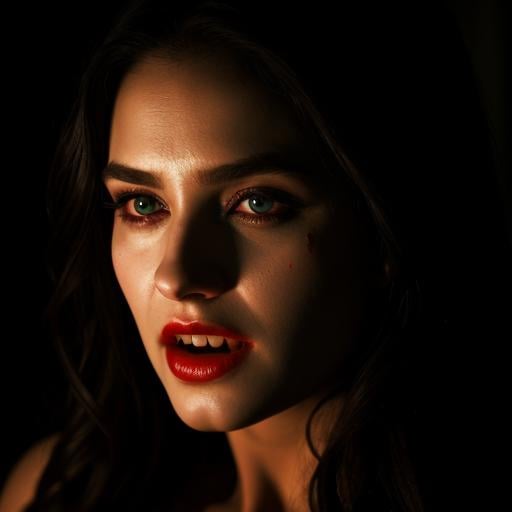 UHD, 4k, ultra detailed, cinematic, a photograph of  <lora:vampire fangs teeth 1.5:1.2>a woman with a bloody face and a vampire's teeth vampire fangs teeth, epic, beautiful lighting, inpsiring