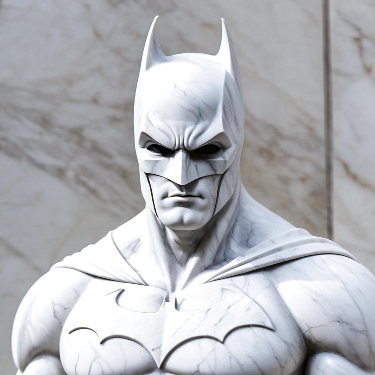 <lora:sculpture style v4:1.2>Marble sculpture of batman white skin tone Marble sculpture style