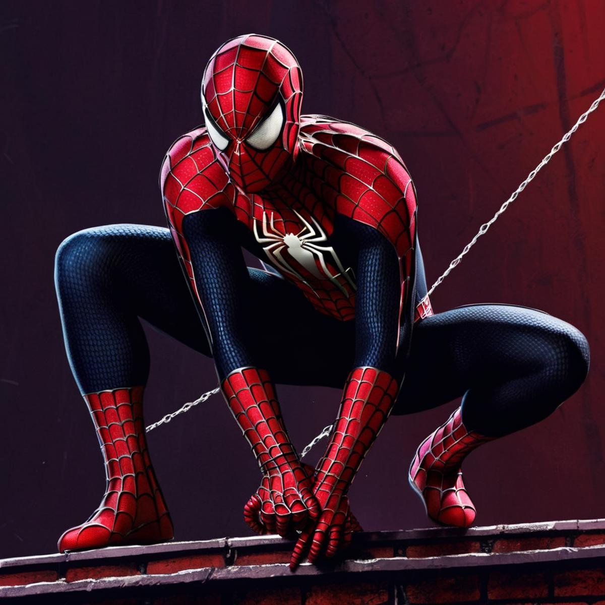 concept art of  <lora:Spider-Man:1.2>Spider-Man a man in a spider - man suit with a black and red background, digital artwork, illustrative, painterly, matte painting, highly detailed