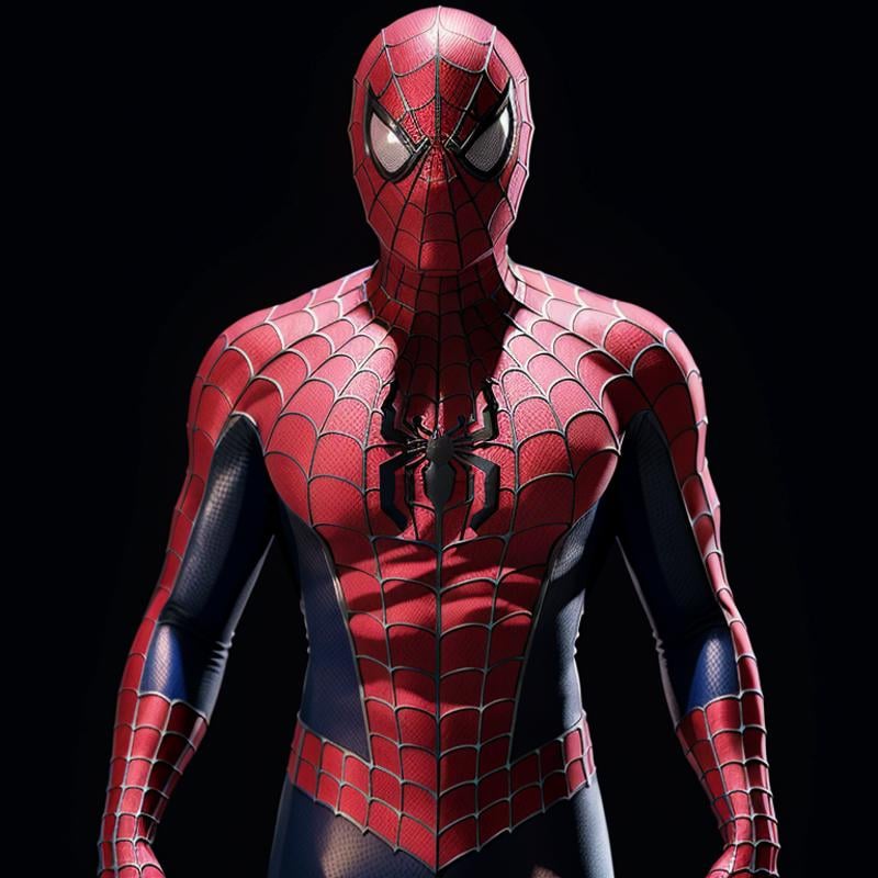 Hyperrealistic art of  <lora:Spiderman SD1.5:1.2>Spider-Man a man in a spider - man suit with a red spider on his back, Extremely high-resolution details, photographic, realism pushed to extreme, fine texture, incredibly lifelike