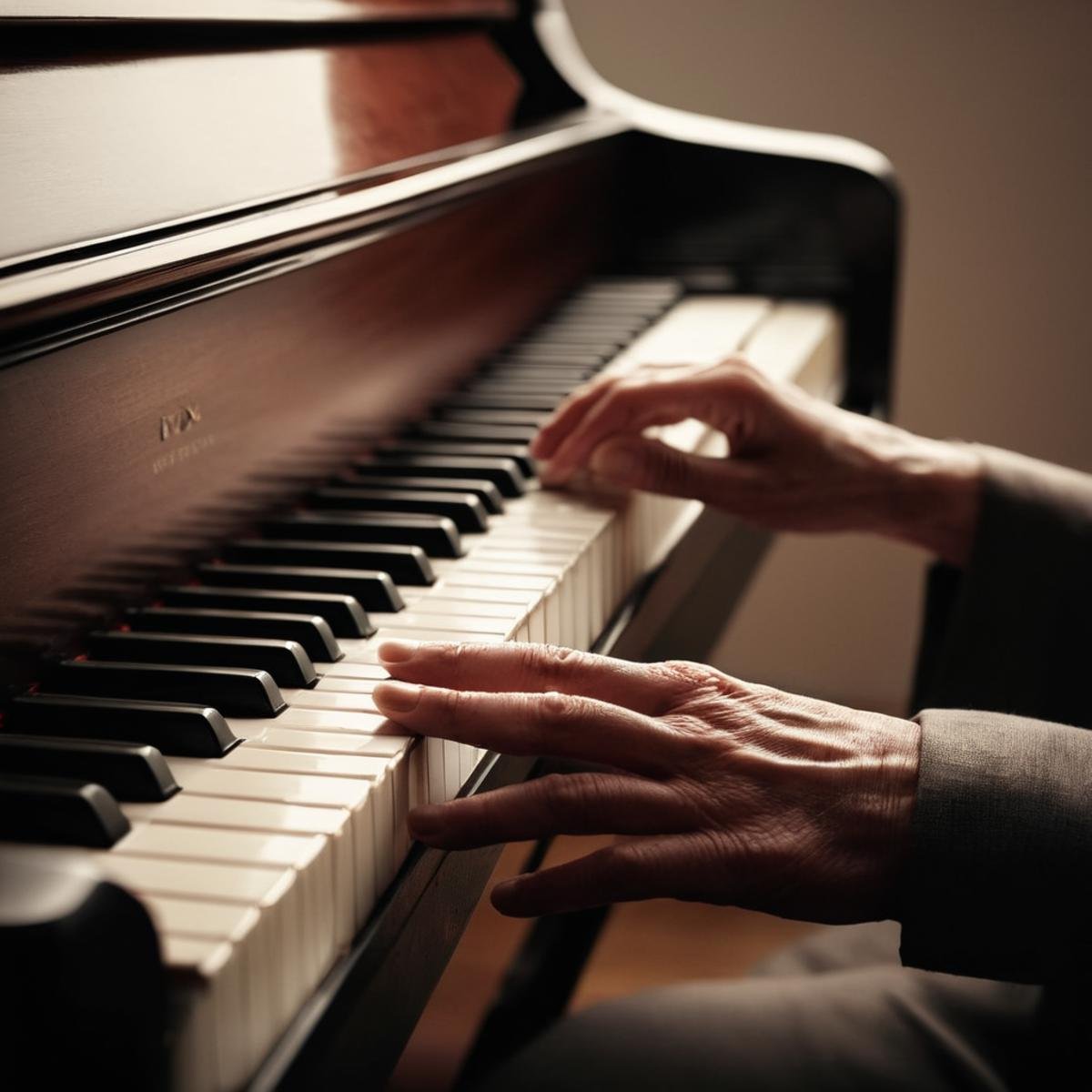 cinematic film still of  <lora:perfection style:0.9> wrinkles:1A perfect photo of a person playing a piano with their perfect hands, perfection style, shallow depth of field, vignette, highly detailed, high budget, bokeh, cinemascope, moody, epic, gorgeous, film grain, grainy