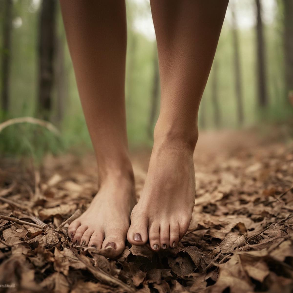 cinematic film still of  <lora:perfection style:0.9> wrinkles:1A perfect photo of a woman with a perfect bare foot in the woods,1girl,solo,brown hair,pantyhose,blurry,feet,toes,depth of field,blurry background,no shoes,soles,close-up,foot focus,dirty,dirty feet , detailed face, detailed body, detailed hands, detailed eyes, detailed nose, detailed ears, detailed hair, detailed, perfection, detailed teeth, detailed skin texture, wrinkly, detailed fingers, detailed mouth, beauty, realism, real, detailed hair, detailed pores, detailed background, sharp image, detailed lips, different race, different color, different haircut, different skin tone, different, different people, different pose, perfection style, shallow depth of field, vignette, highly detailed, high budget, bokeh, cinemascope, moody, epic, gorgeous, film grain, grainy