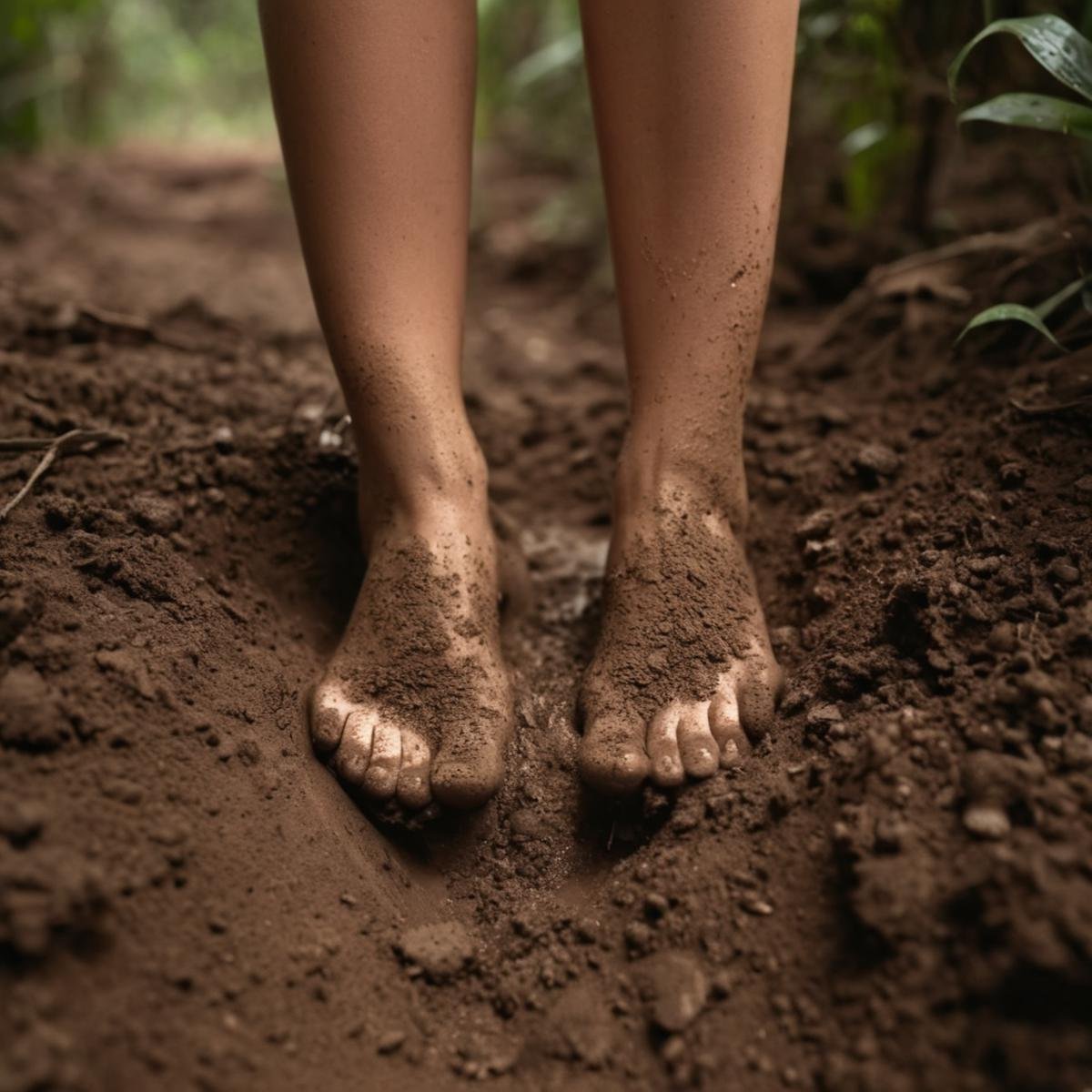 cinematic film still of <lora:feet foot v3:0.8>From above,A perfect photo of a closeup of a woman's blur bare foot covered in dirt in jungle,foot focus,cinematic feet,best feet,better Feet,awesome Feet,different Feet,1girl,solo,brown hair,pantyhose,blurry,feet,toes,depth of field,blurry background,no shoes,soles,close-up,dirty,dirty feet,perfect style,perfection style,detailed style,perfect style,perfection style,detailed style,perfect detailed photo of dirty foo , detailed background, perfect background, feet style, foot style, shallow depth of field, vignette, highly detailed, high budget, bokeh, cinemascope, moody, epic, gorgeous, film grain, grainy