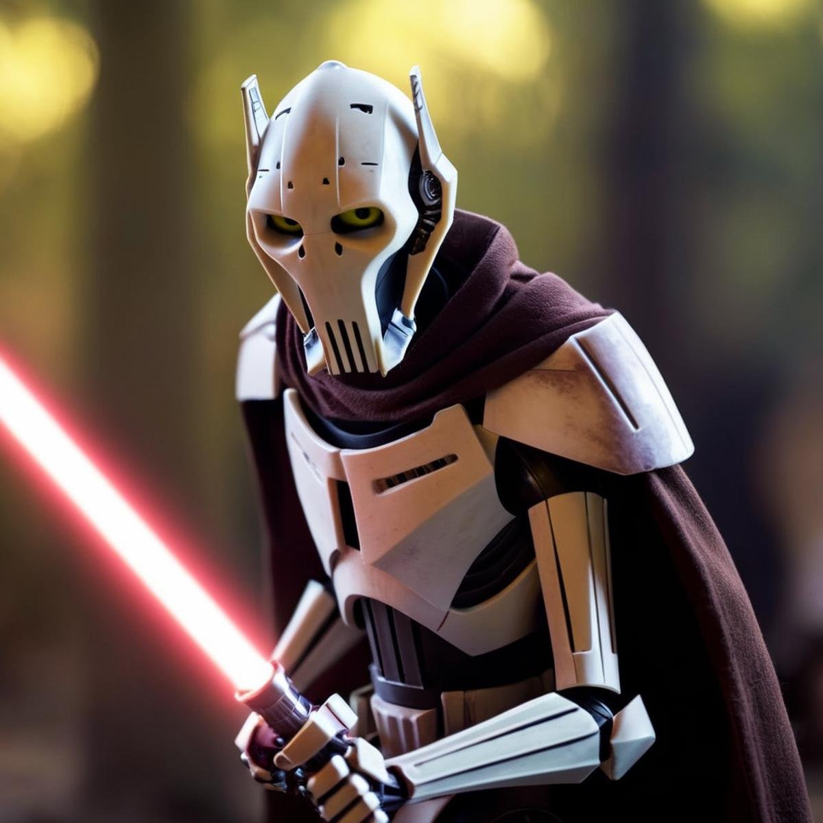 cinematic film still of  <lora:General Grievous:1>General Grievous a cartoon character with a light saber in his hand in star wars universe, shallow depth of field, vignette, highly detailed, high budget, bokeh, cinemascope, moody, epic, gorgeous, film grain, grainy