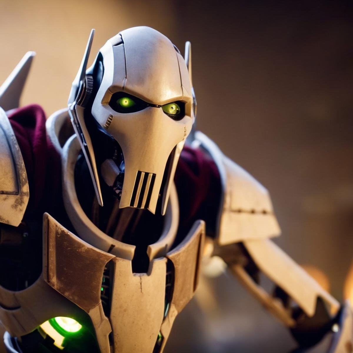 cinematic film still of  <lora:General Grievous:1.2>General Grievous a Cyborg with a large metal body and a face in star wars universe, shallow depth of field, vignette, highly detailed, high budget, bokeh, cinemascope, moody, epic, gorgeous, film grain, grainy