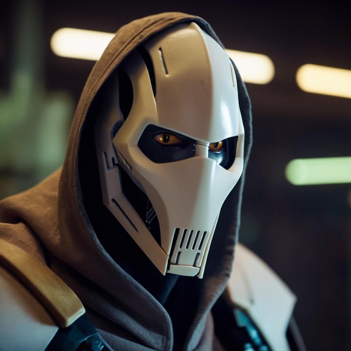 cinematic film still of  <lora:General Grievous:1>General Grievous a Cyborg in a hooded jacket and a hoodie in star wars universe, shallow depth of field, vignette, highly detailed, high budget, bokeh, cinemascope, moody, epic, gorgeous, film grain, grainy