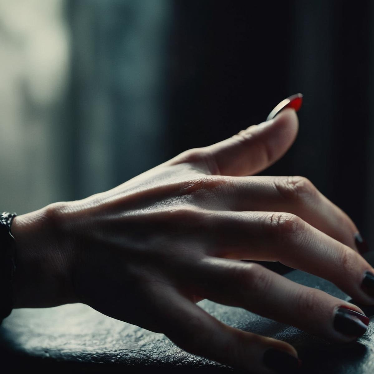 cinematic film still of <lora:Perfect Hands:1.2>a vampire creature's idle detailed Perfect Hand with long nails , shallow depth of field, vignette, highly detailed, high budget, bokeh, cinemascope, moody, epic, gorgeous, film grain, grainy