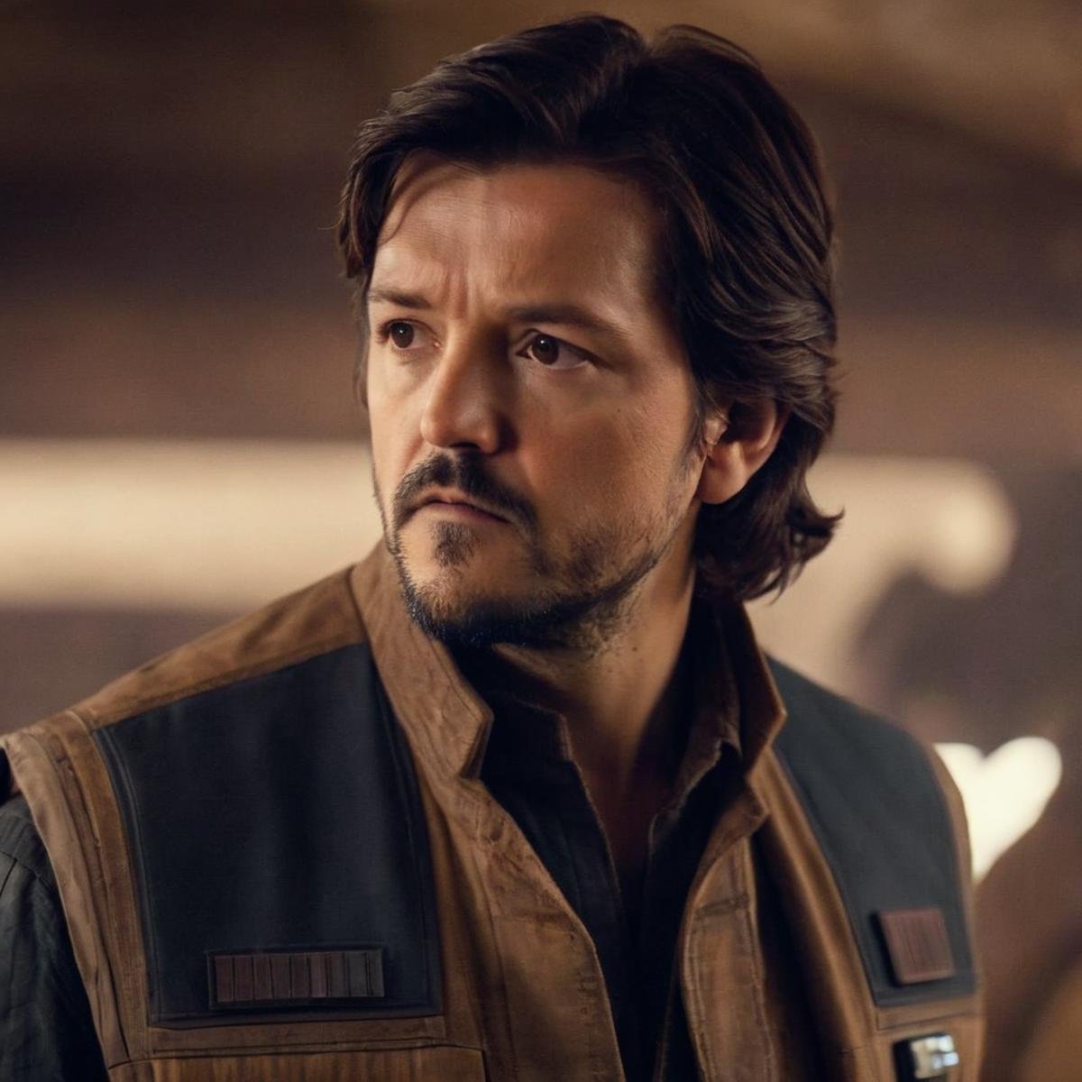 cinematic film still of  <lora:Cassian Andor:1.2>Cassian Andor a man in a vest looking at something In Star Wars Universe, shallow depth of field, vignette, highly detailed, high budget, bokeh, cinemascope, moody, epic, gorgeous, film grain, grainy