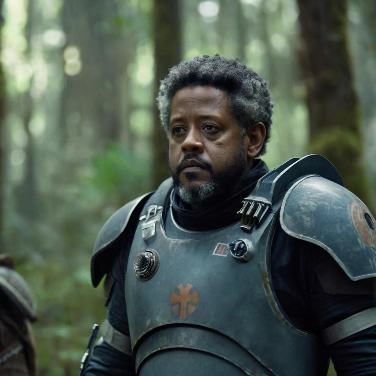 cinematic film still of  <lora:Saw Gerrera:1.2>Saw Gerrera a black man in armor Forest Whitaker In Star Wars Universe, shallow depth of field, vignette, highly detailed, high budget, bokeh, cinemascope, moody, epic, gorgeous, film grain, grainy